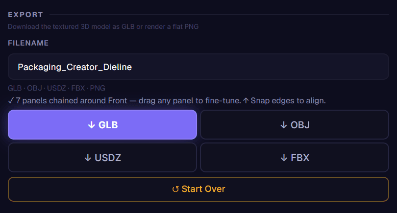 Export dialog